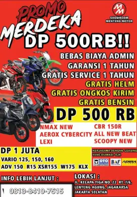 PROMO TERBATAS DP MULAI 500RIBU