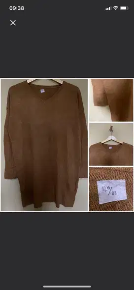 sweater tunik coklat