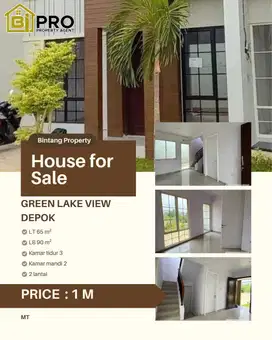 DIJUAL RUMAH DI GREEN LAKE VIEW CIMANGGIS DEPOK DEKAT TOL CISALAK