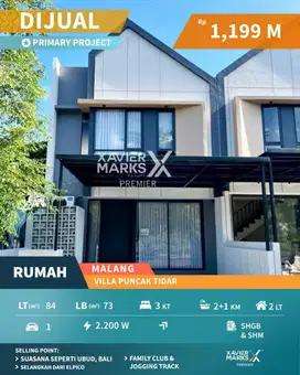 Dijual Rumah Baru Gress Dekat Elpico di Villa Puncak Tidar Malang