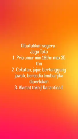 Loker Jaga Toko