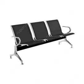 Kursi besi 3 seat baru warna hitam dan silfer