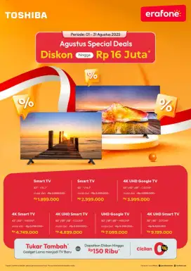 TOSHIBA Smart TV V3ILP 32inch BISA KREDIT