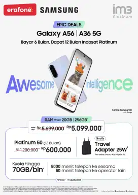 SAMSUNG || Galaxy A56 5G Epic Combo Deal, Bisa cicilan 12bulan