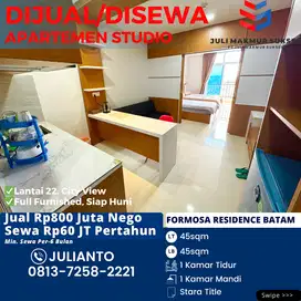 Dijual Apartemen Studio Full Furnished di Formosa Residence Batam
