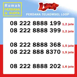 Perdana Nomor Cantik Telkomsel Loop triple kuartet 222 888