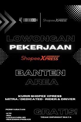 Lowongan kerja Rider/Driver Shopee express