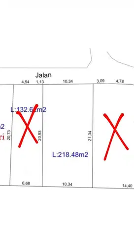 DIJUAL TANAH SHM 218,48 m2 DEKAT AREA KAMPUS