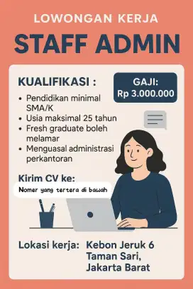 Lowongan kerja STAFF ADMIN