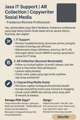 Freelance IT Support & AR Penagihan Collection