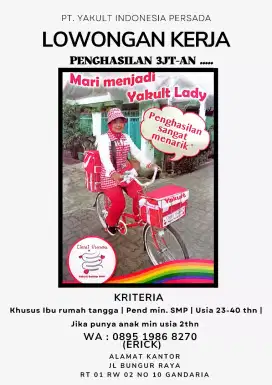 Lowongan kerja Yakult Lady
