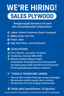 Dicari Sales plywood