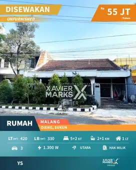 Disewakan Murah Rumah Terawat Dekat UNMER di Dieng, Sukun Malang