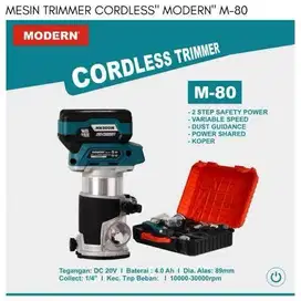 Mesin Trimmer/Router/Profil Kayu Cordless/Batre/ Merk Modern M-80