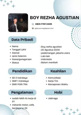 tolong info loker nya pak/bu
