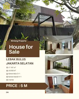 DIJUAL RUMAH MINIMALIS DI LEBAK BULUS JAKARTA SELATAN