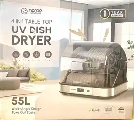 NORGE 4 in 1 table top dish dryer 55L/ 300w/ sterilizer/ rak pengering