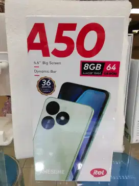 itel A50 Misty black 8/64 garansi resmi 1 Tahun