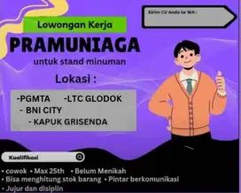 Lowongan sebagai Pegawai Outlet Stand Minuman