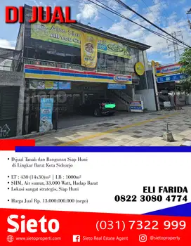 Dijual Tanah dan Bangunan Siap Huni di Lingkar Barat Kota Sidoarjo
