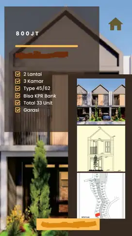 RUMAH IDAMAN FREE BPHTB LOKASI 3 MENIT KE PGC CILILITAN