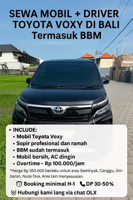 Sewa Mobil + Driver Toyota Voxy Bali Termasuk BBM