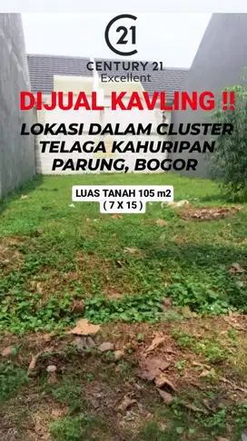 Dijual Kavling siap bangun di dalam cluster di Telaga Kahuripan,Parung