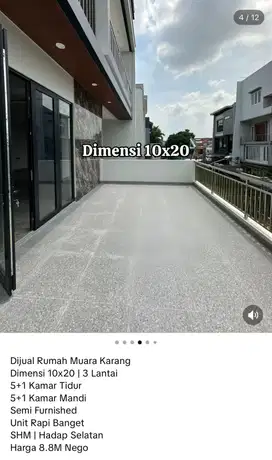 DIJUAL RUMAH 3LT DI MUARA KARANG UK.10X20m2 SEMI FURNISH HARGA NEGO