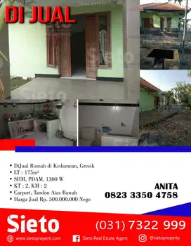 DiJual Rumah di Kedamean, Gresik