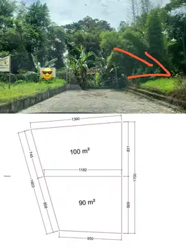 Tanah kecil dalam perumahan merapi regency jln kaliurang KM 9