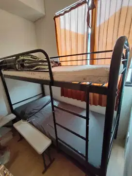 Wesley Bunkbed + Mattress 90 Black, Kasur Tingkat Second