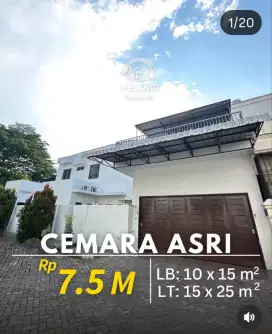 Dijual Rumah Hook Komp. Cemara Asri ukuran 15*25