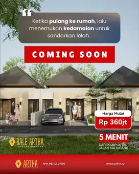 RUMAH TERMURAH BALE ARTHA PAKEM JOGJA 6 MENIT KE KAMPUS UII KALIURANG