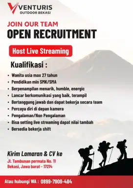 Lowongan kerja Host Live
