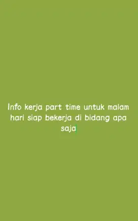 Butuh kerja cepat
