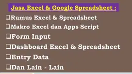Jasa Excel, Spreadsheet, Dashboard, Kursus Google Sheets, Google Form