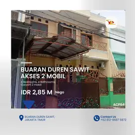 BUARAN RUMAH 2 LT DLMKOMPLEK AKSES 2 MOBIL LUAS 170 BEBAS BANJIR ACP64