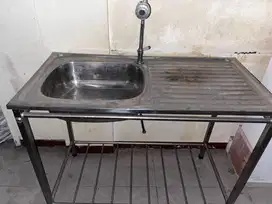 Jual Bak Wastafel / cuci piring stainless Portable sudah include keran