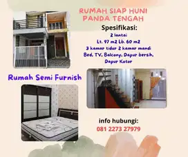 Rumah DJUAL Panda Tgh 2Lt Semi Furnish Dekat SMP 14