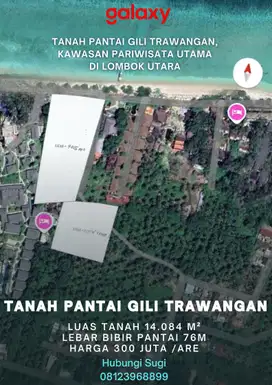 Dijual Tanah Pantai Gili Trawangan Lombok Utara