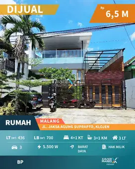 Dijual Rumah Premium Modern Mewah di Jagung Suprapto, Klojen Malang