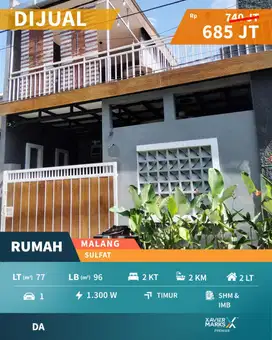 Jual Cepat Rumah Sangat Terawat, Siap Huni Daerah Sulfat, Kota Malang