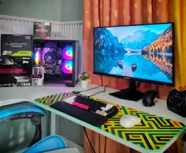 pc gaming murah ryzen 5 5600g / ram 16gb / nvme / monitor ready