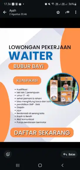 Penjaga outlet booth bubur bayi