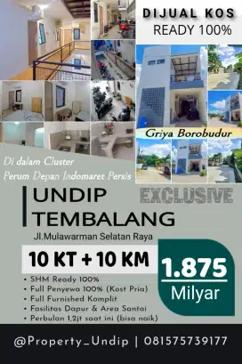 DIJUAL KOS FULL SEWA 100% GRIYA BOROBUDUR MULAWARMAN TEMBALANG UNDIP
