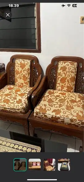 KURSI SOFA DAN MEJA KAYU JATI
