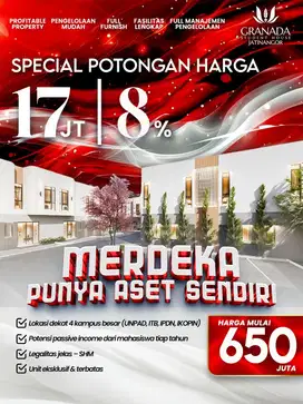 Jual Kost-kostan di Kota Pendidikan Jatinangor Bandung  700 Jutaan