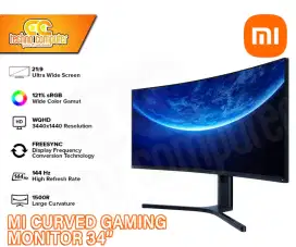LED Monitor Gaming Xiaomi MI 34 Curved 144Hz WQHD HDMI DP