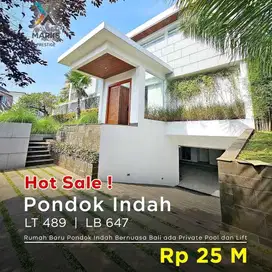 Rumah Baru Pondok Indah ada private pool dan lift, Rumahnya bernuansa