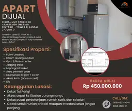 Dijual Unit Studio di Apartemen Emerald Bintaro – Tower B, Lantai 27